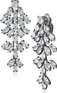 CZ by Kenneth Jay Lane Marquise CZ Cluster Drop Clip-On Earrings