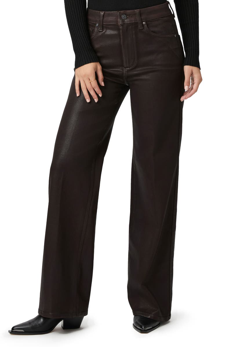 PAIGE Sasha Coated High Waist Wide Leg Jeans, Main, color,