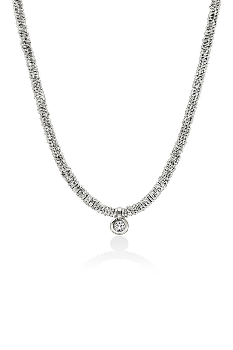 JH Lovestruck™ Heishi Pendant Necklace, Sterling Silver, Lab-Grown Diamond, 1.0TCW, Alternate, color, SILVER