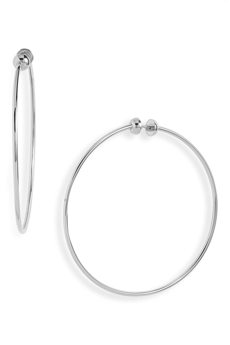 Icon Large Hoop Earrings, Main, color, PLATINUM