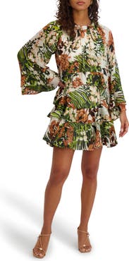 Kensie Bell Sleeve Tiered Minidress