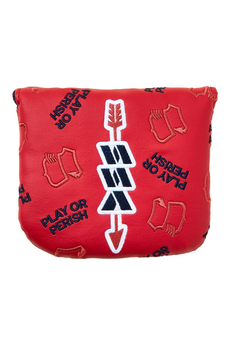 Classic SSC Leather Mallet Putter Cover, Main, color, RED