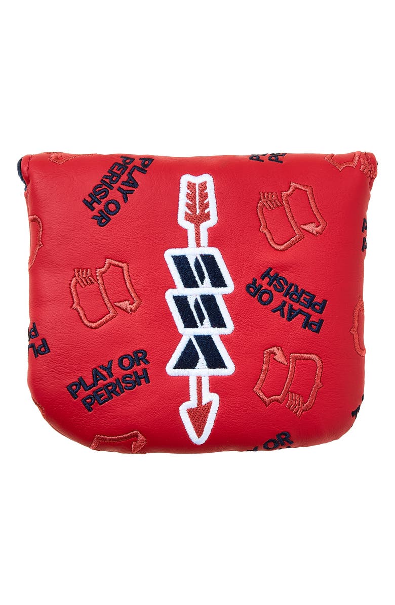 Sugarloaf Social Club Classic SSC Leather Mallet Putter Cover, Alternate, color, Red