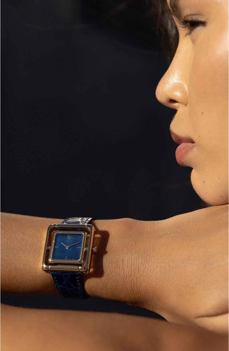 VANNA Umbra Aurora Pearl Watch, Alternate, color, Blue Pearl-Gold