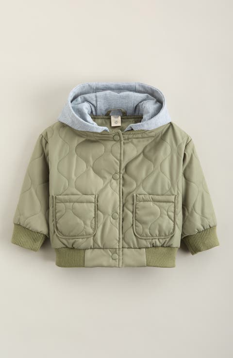 Kids' Quilted Hooded Jacket