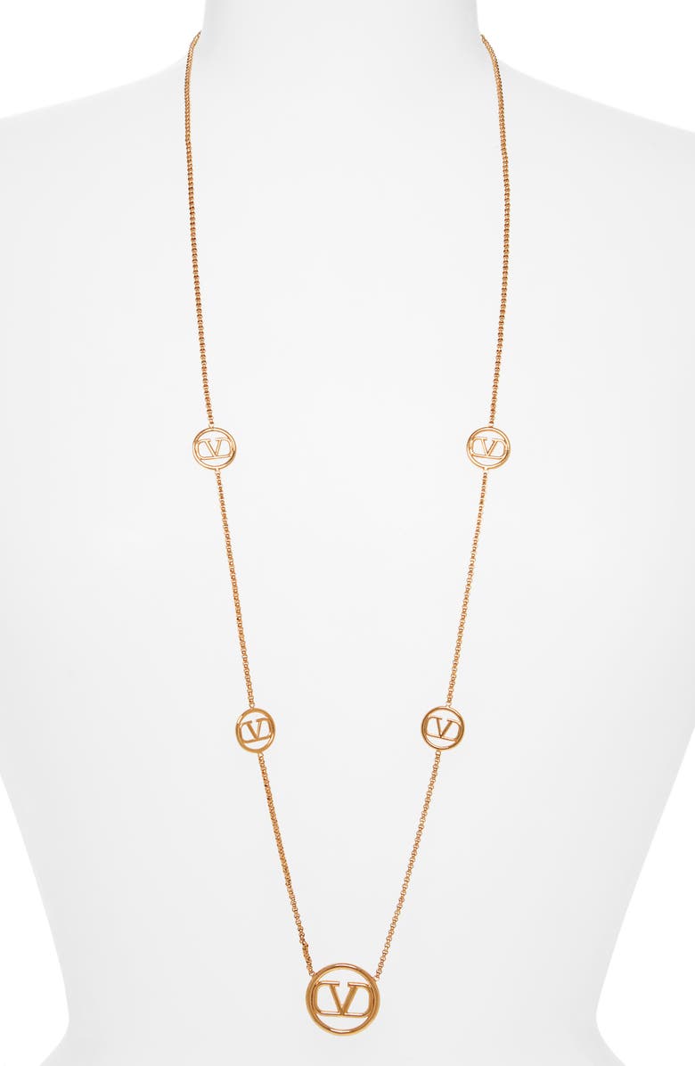 Valentino Garavani VLOGO Necklace, Main, color,
