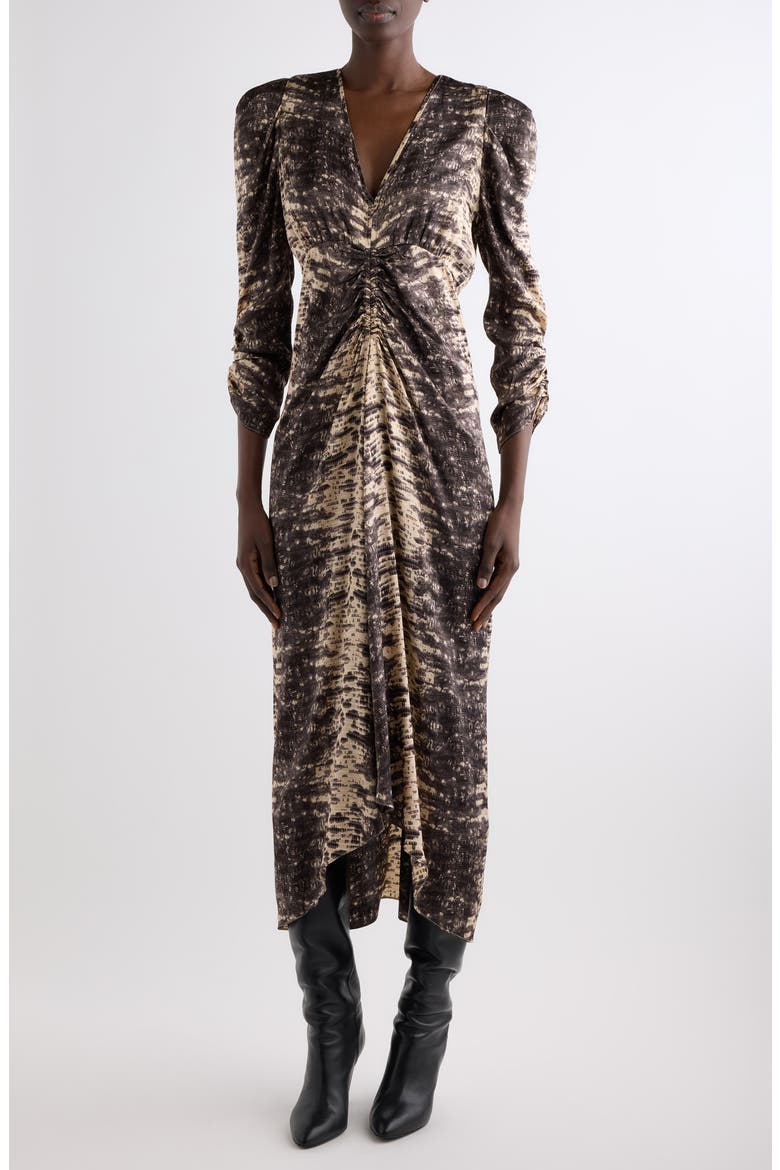 Albini Silk Midi Dress, Main, color, BEIGE