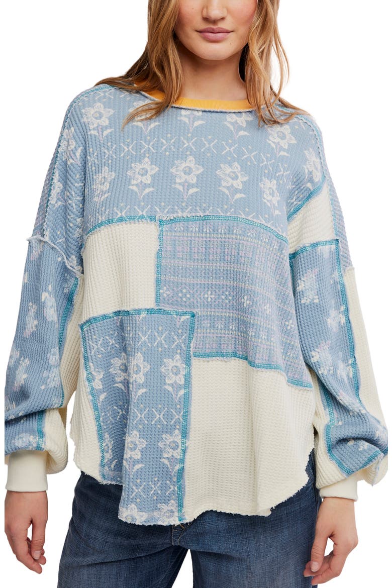 Intimately FP Wildflower Patchwork Thermal Top, Main, color, CLEAR SKIES COMBO