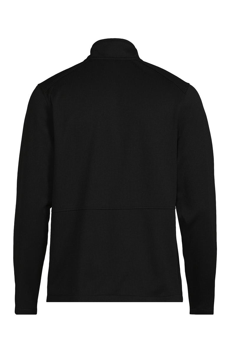 Lands' End Unisex Grid Tech Snapneck Pullover Shirt, Alternate, color, Black