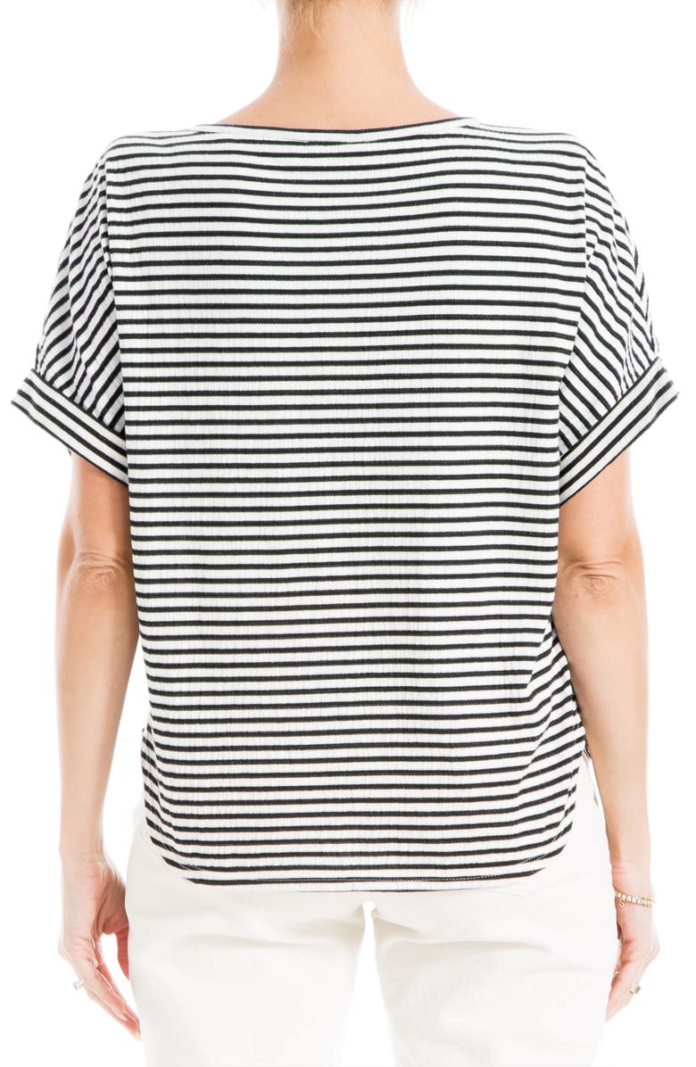 MAX STUDIO Stripe Crinkle Cuff Curve Hem Top, Alternate, color, 