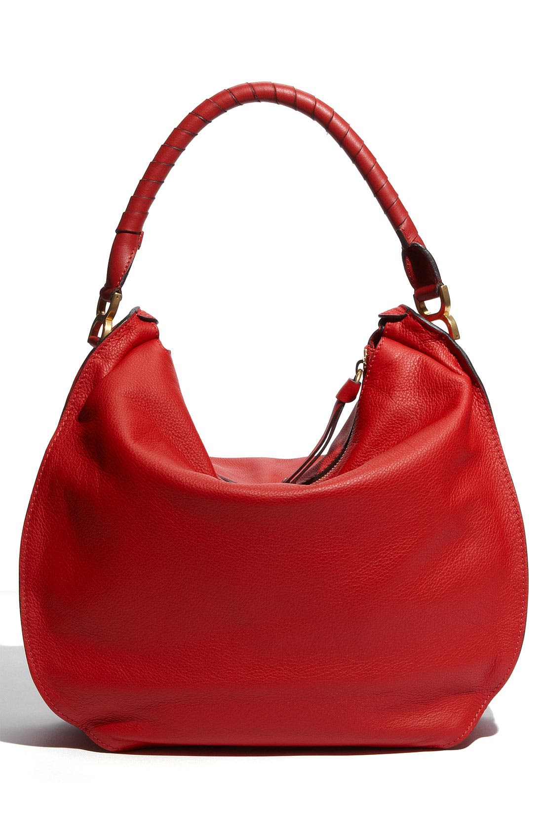 'Marcie - Large' Leather Hobo, Alternate, color, POPPY