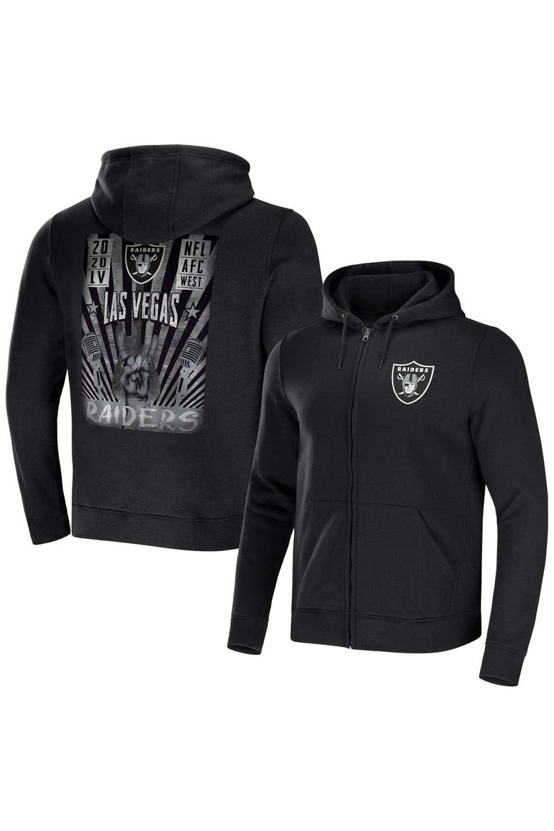 Men's NFL x Darius Rucker Collection by Fanatics Black Las Vegas Raiders Rocker Full-Zip Hoodie, Main, color, Black
