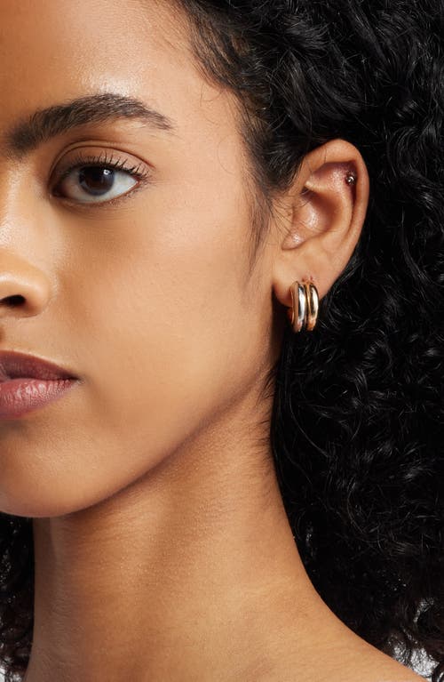 Bp. Mixed Metal Double Wide Hoop Earrings