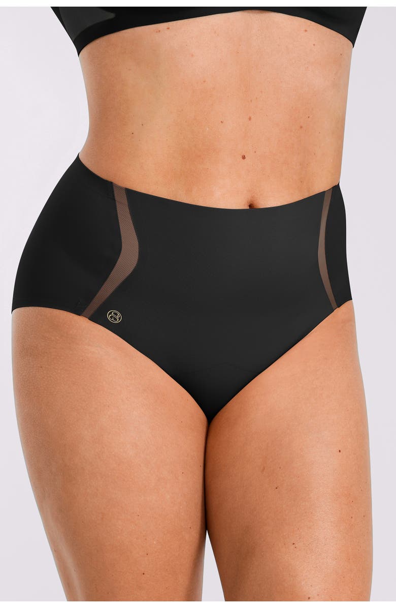 Shapellx Curve Code Contour Comfy Smoothing Brief, Main, color, Black