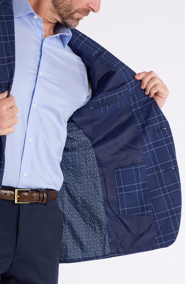 SAVILE ROW CO Navy Windowpane Plaid Sport Coat, Alternate, color, Navy