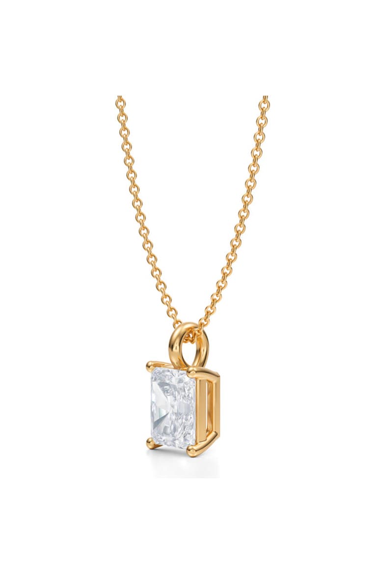 Radiant Solitaire Lab Diamond Pendant Necklace 14K 1.50ct, Alternate, color, Yellow Gold