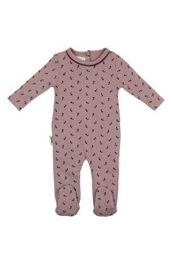 Maniere Manière Winter Berries Cotton Blend Footie In Purple