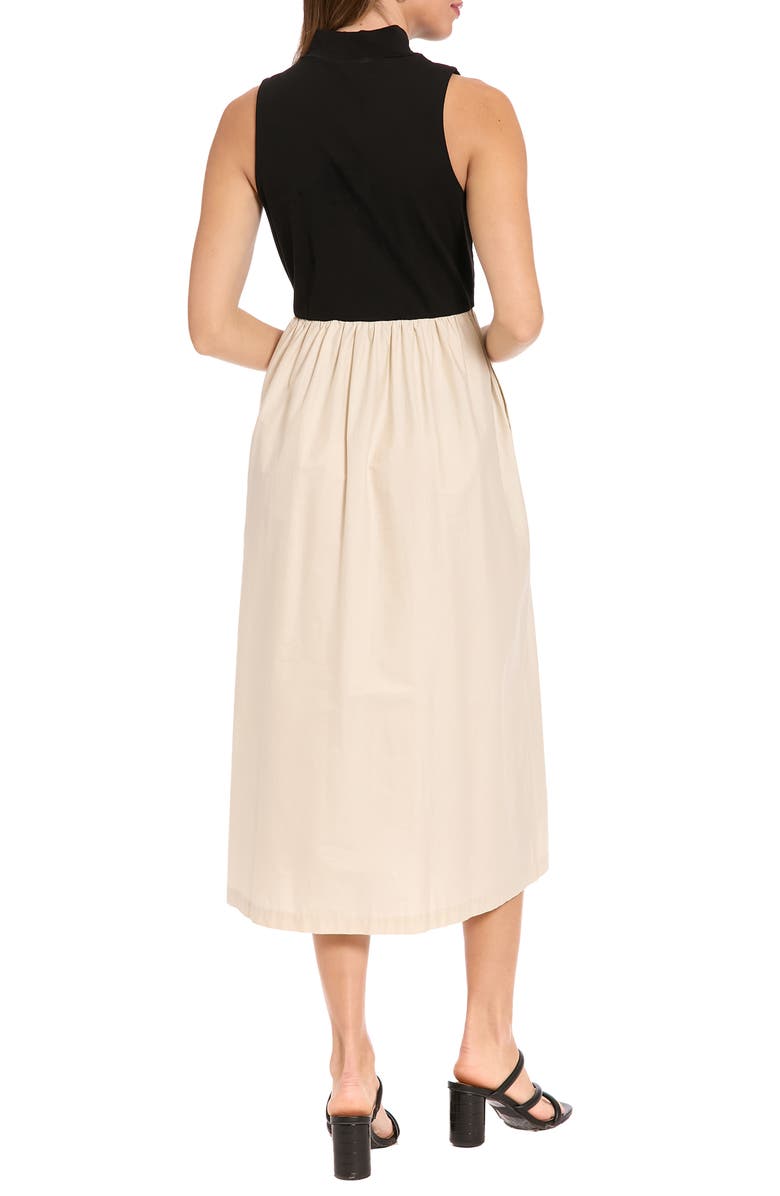London Times Mixed Media Midi Dress, Alternate, color, 