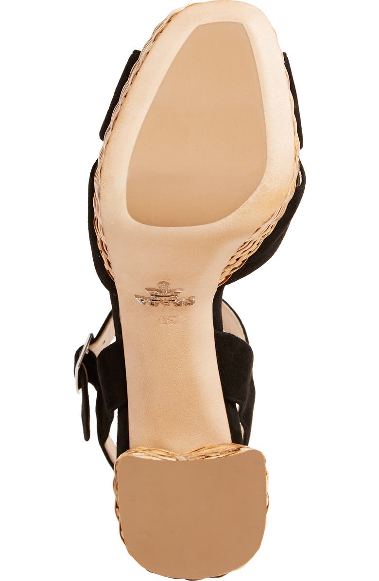 Prada Wicker Platform Sandal, Alternate, color,