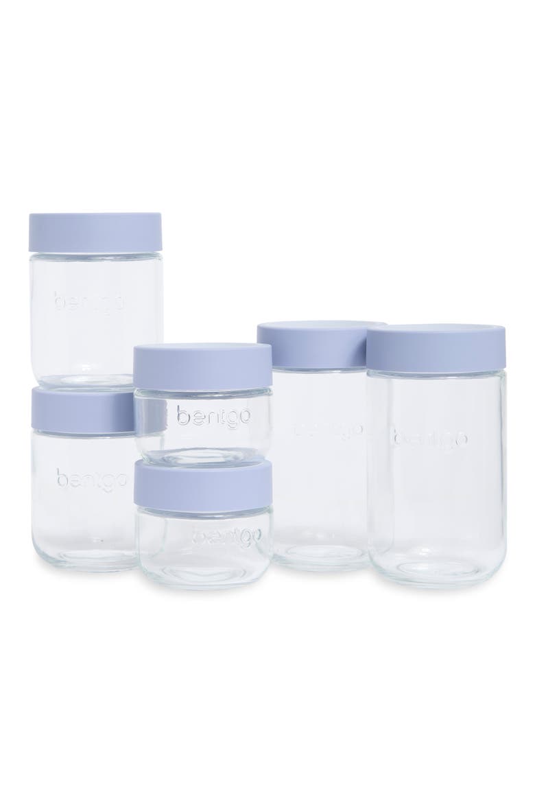 6-Piece Assorted Glass Container Set with Lids, Main, color, SERENE BLUE