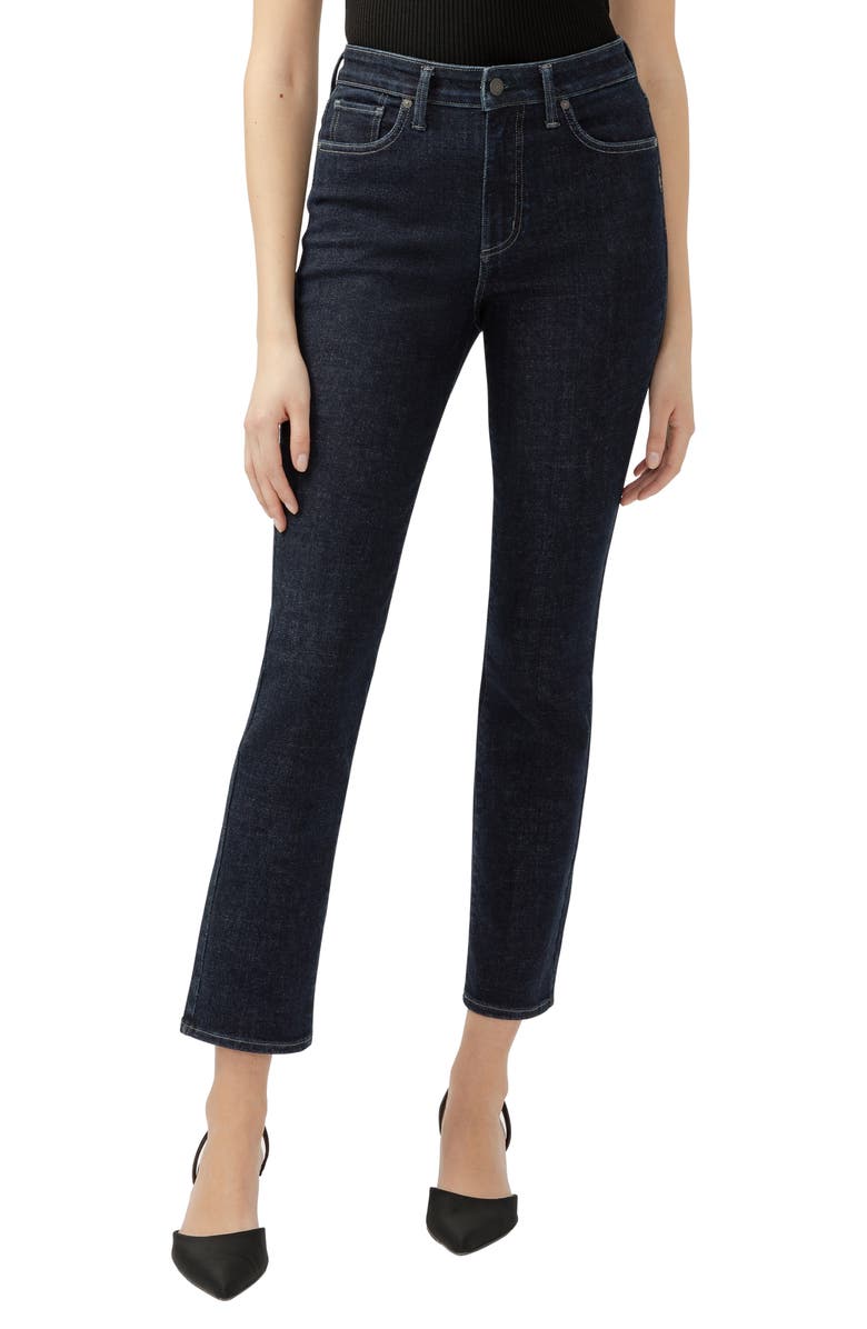 Silver Jeans Co. Isbister High Waist Straight Leg Jeans, Main, color, 
