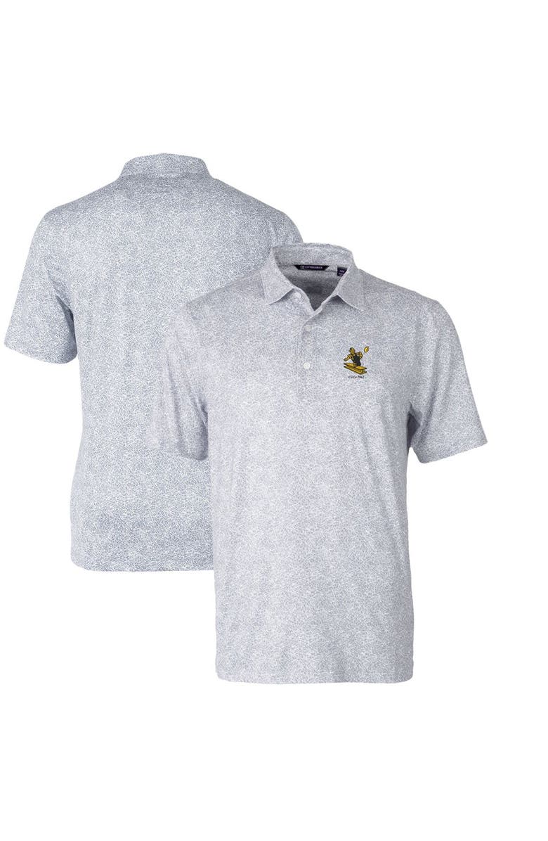 Cutter & Buck Men's Cutter & Buck Gray Pittsburgh Steelers Throwback Logo Pike Constellation Stretch Polo, Main, color, 