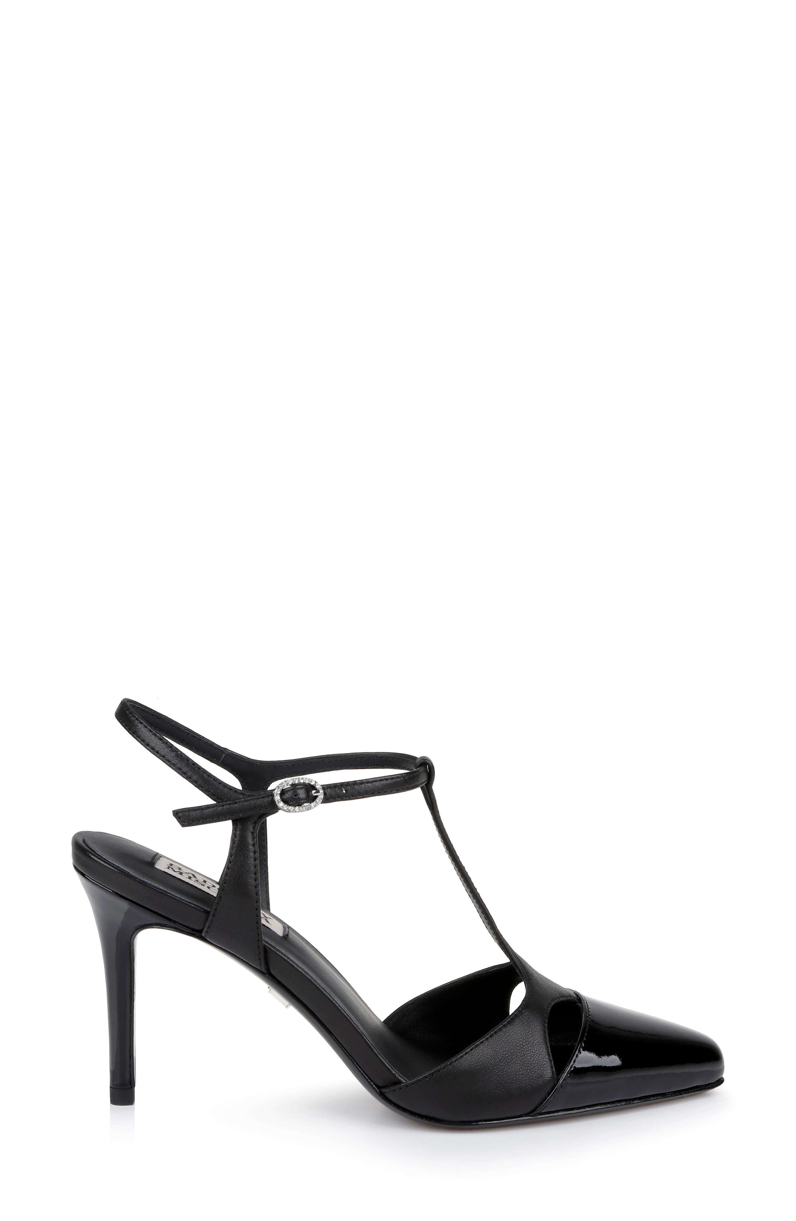 Aurelia Ankle Strap Cap Toe Pump, Alternate, color, BLACK LEATHER