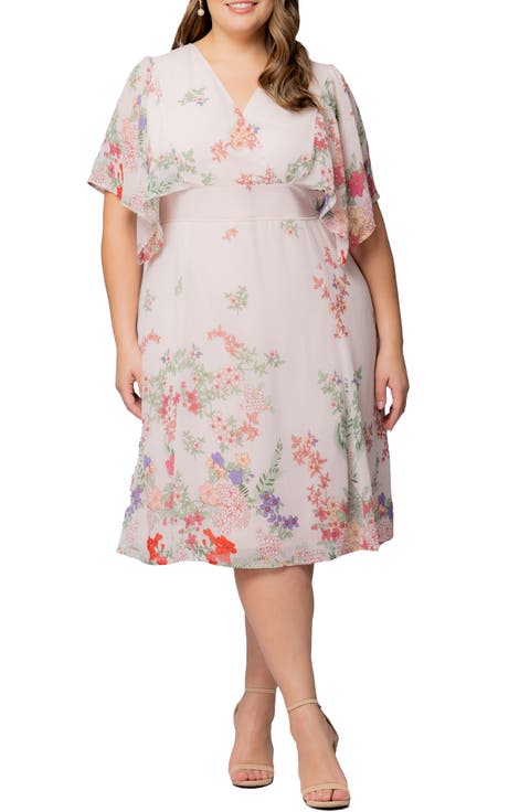 Cross Belt Decorated Floral Print Plus Size Casual Dresses Cross Belt Decorated Floral Print Plus Size Casual Dresses