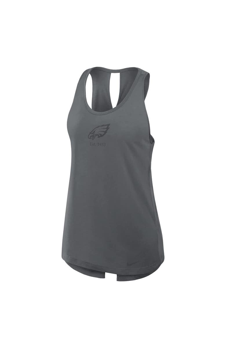 Nike Women's Nike Gray Philadelphia Eagles Glory Crisscross Performance Tank Top, Alternate, color, Charcoal