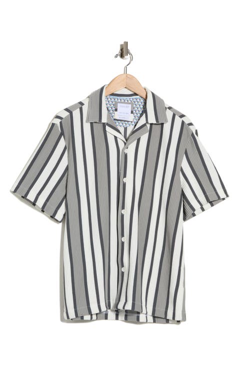 Relaxed Fit Stripe Camp Shirt