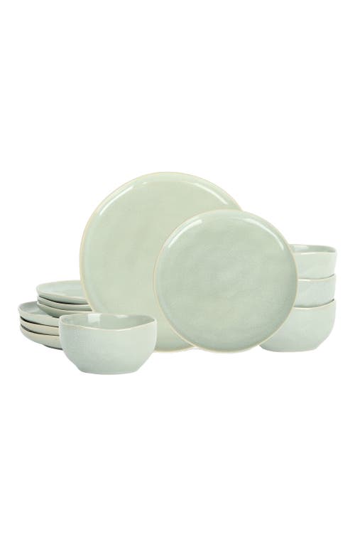 Stone Lain Mirella Stoneware 12-piece Dinnerware Set In Green