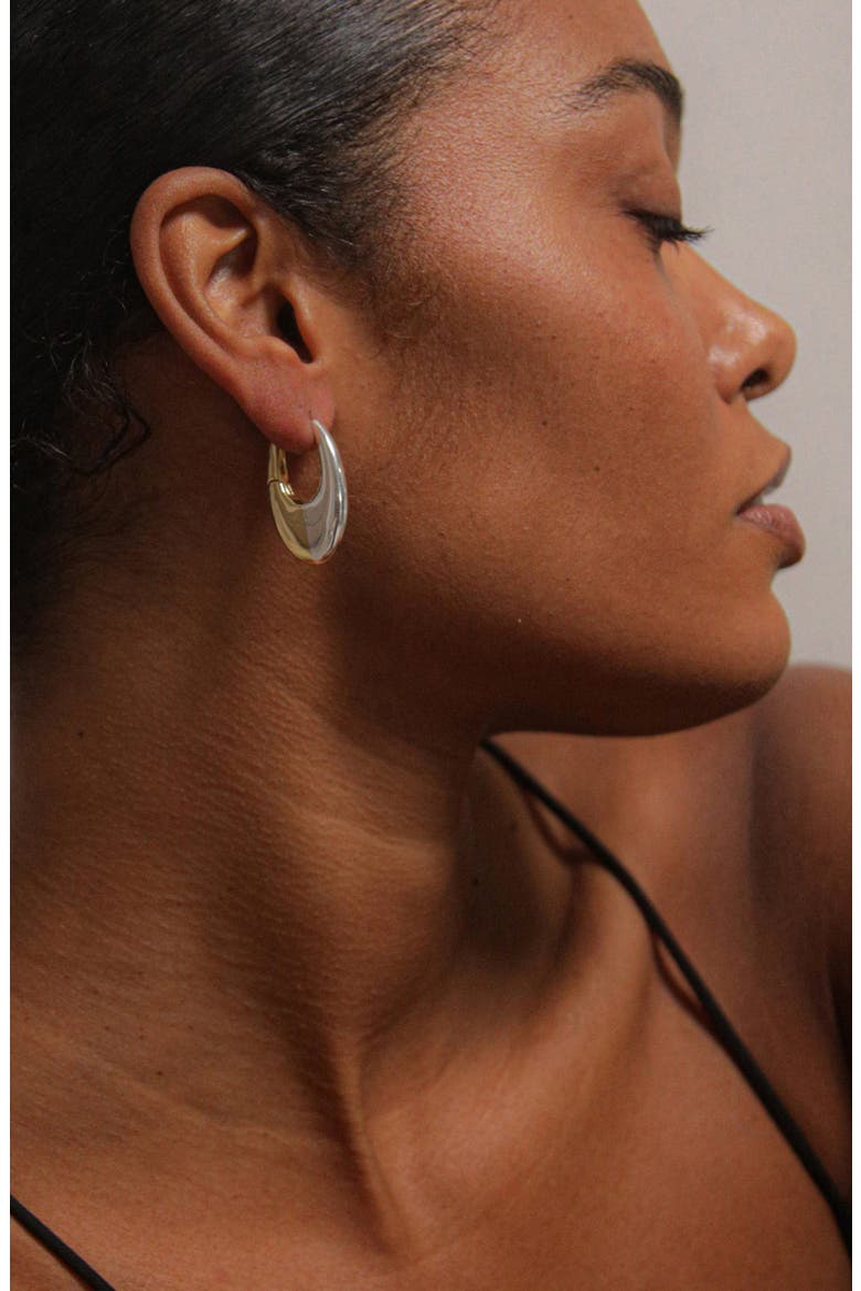 Charlotte x YOJ  Eclipse Midi Hoops in Two Tone, Alternate, color, Gold