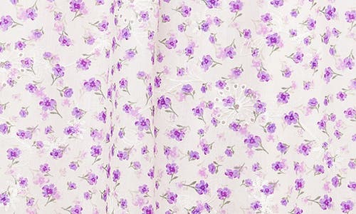 Flying Tomato Floral Lace Trim Fit & Flare Midi Dress In White/lavender