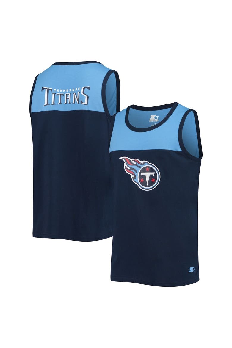 Men's Starter Navy/Blue Tennessee Titans Team Touchdown Fashion Tank Top, Alternate, color, Navy