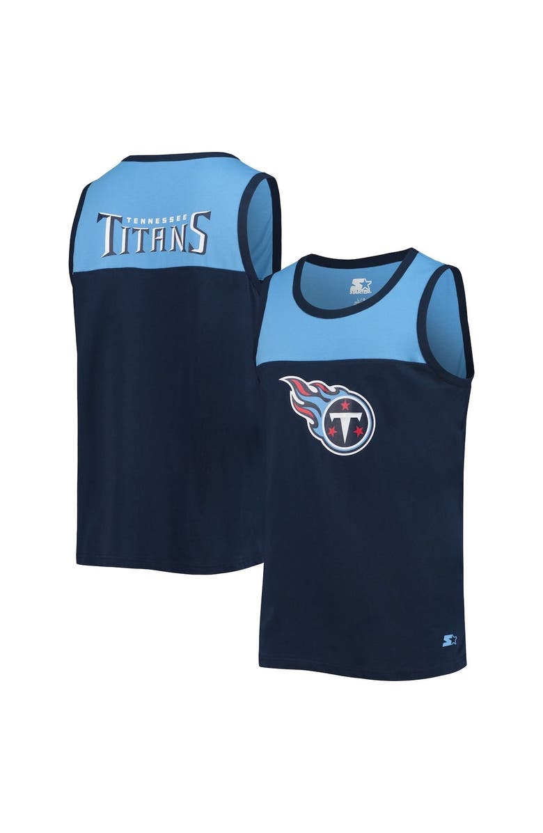 STARTER Men's Starter Navy/Blue Tennessee Titans Team Touchdown Fashion Tank Top, Alternate, color, Navy