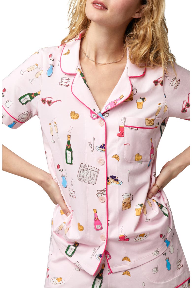 Print Short Pajamas, Alternate, color, LETS DO BRUNCH