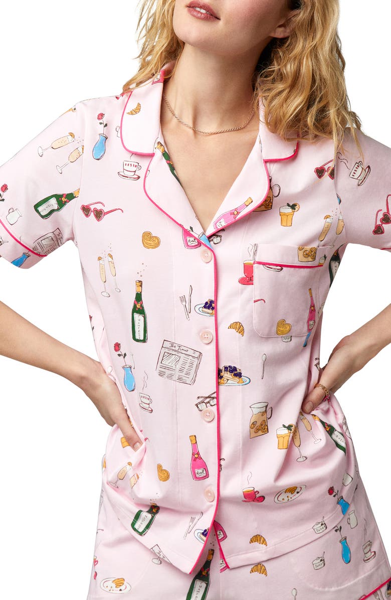 BedHead Pajamas Print Short Pajamas, Alternate, color, Lets Do Brunch