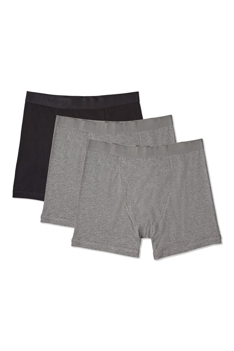 Assorted 3-Pack Cool Stretch Cotton Boxer Briefs, Main, color, BLACK-GRAY-GRAY