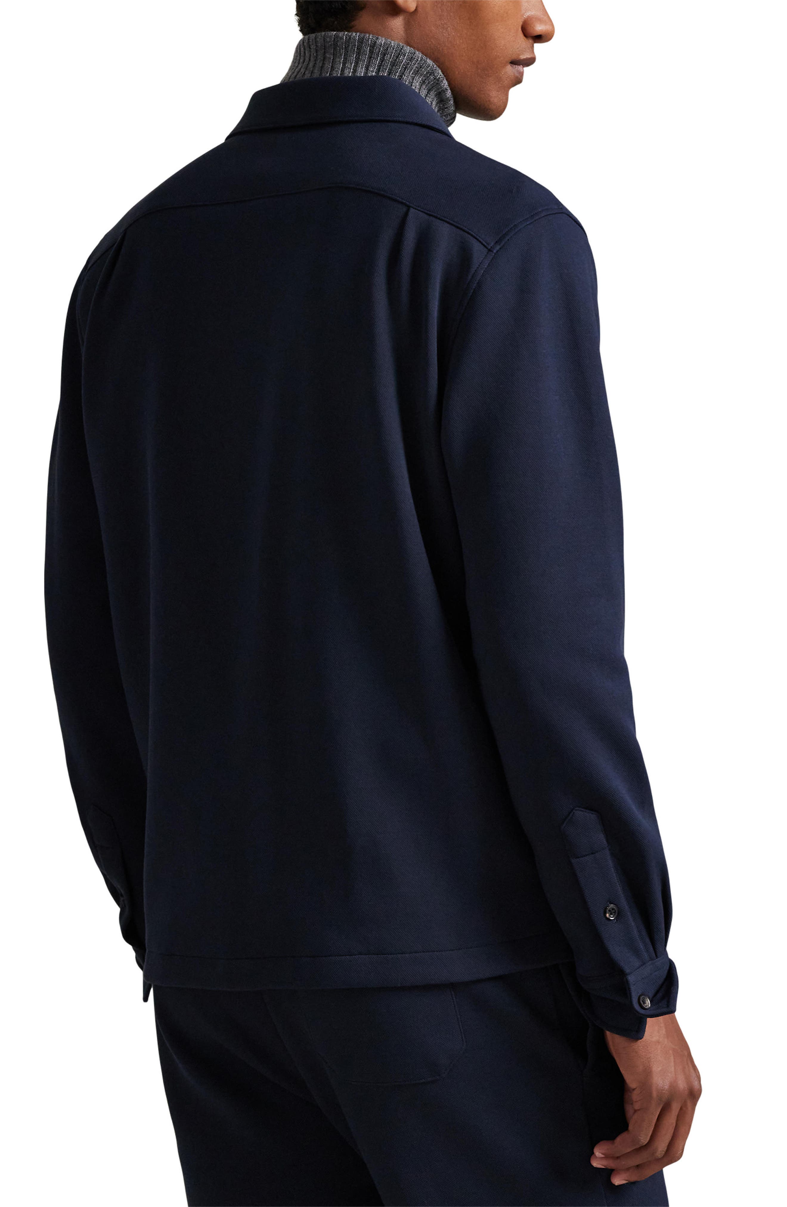 Long Sleeve Double Knit Cotton Blend Camp Shirt (Men) | Nordstrom