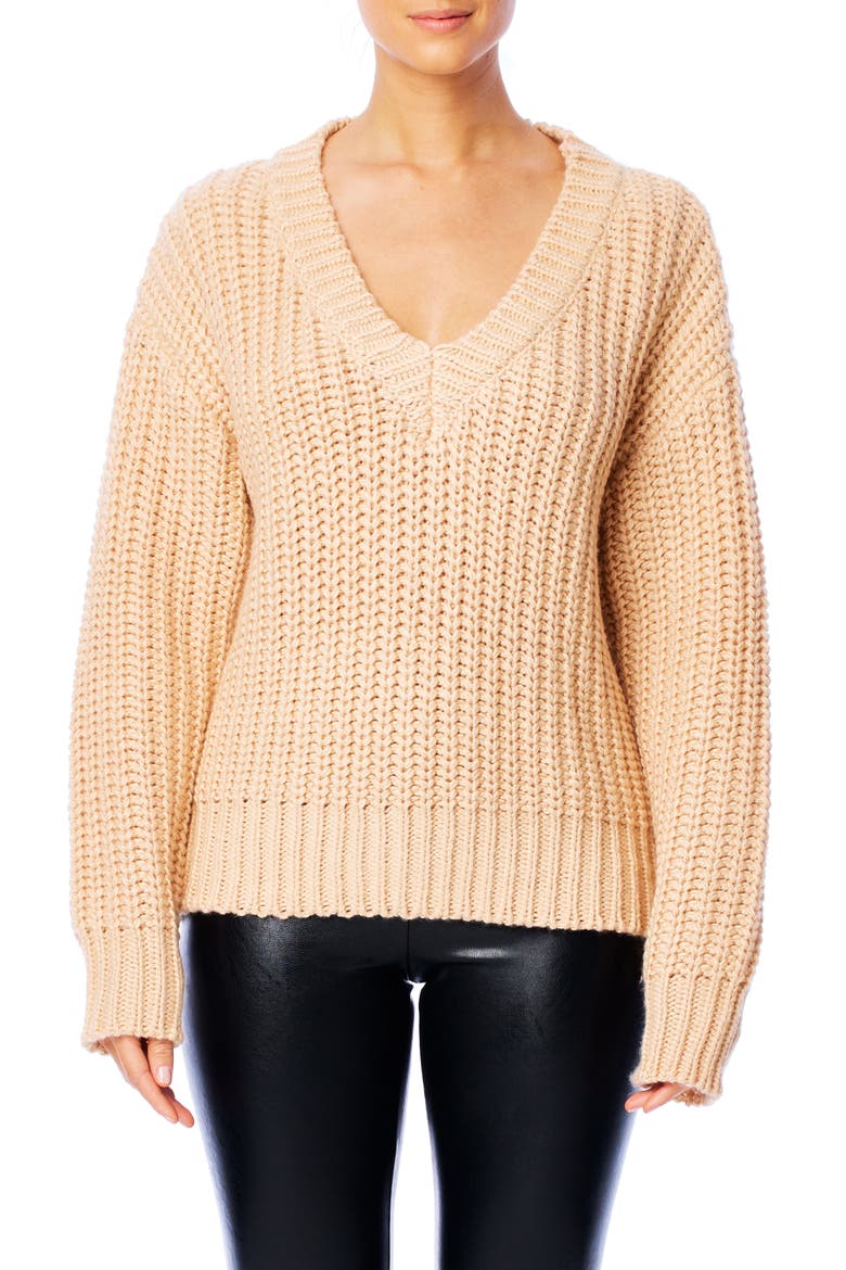 Katja V-Neck Sweater, Main, color, BLUSH