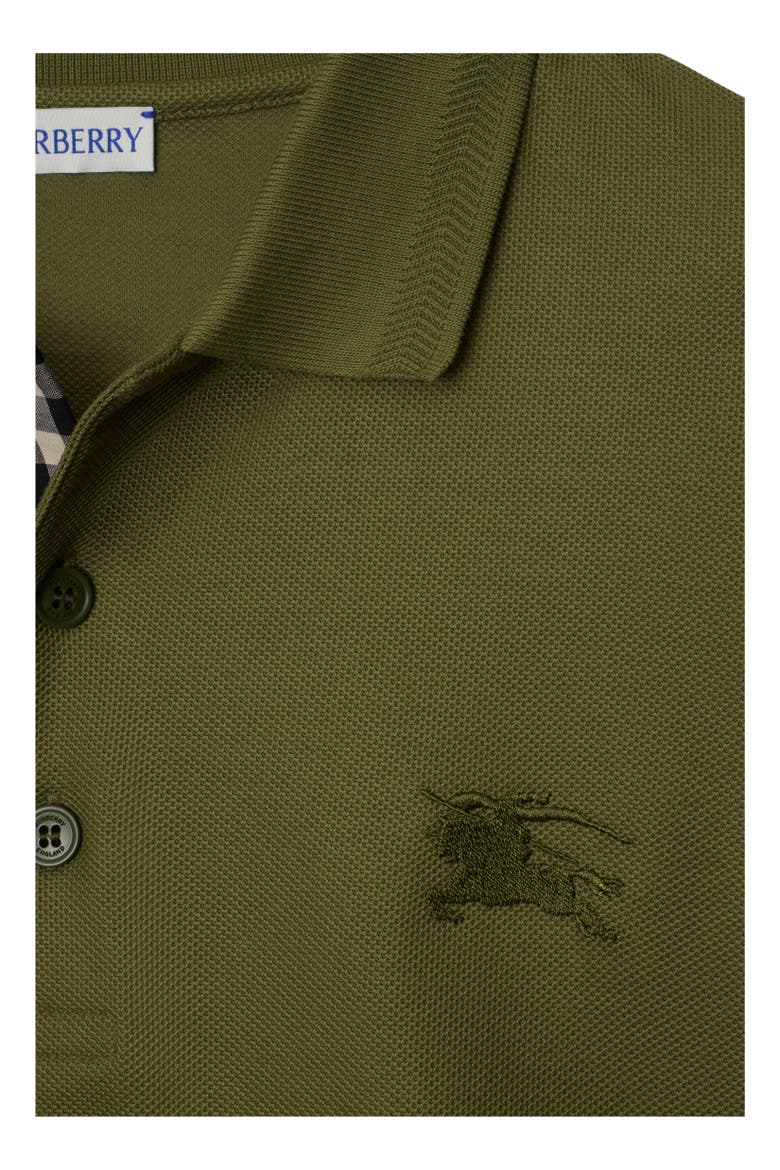 Long-sleeve Cotton Polo Shirt, Alternate, color, Olive green