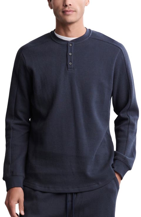 Waffle Knit Thermal Henley
