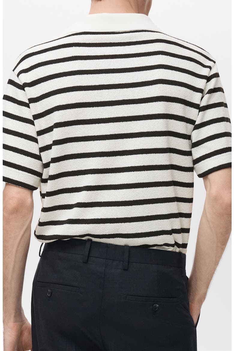 Stripe Slub Polo, Alternate, color, OFF WHITE
