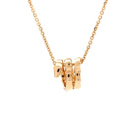 Serpenti Viper Spiral Pendant Necklace 18K Yellow Gold
