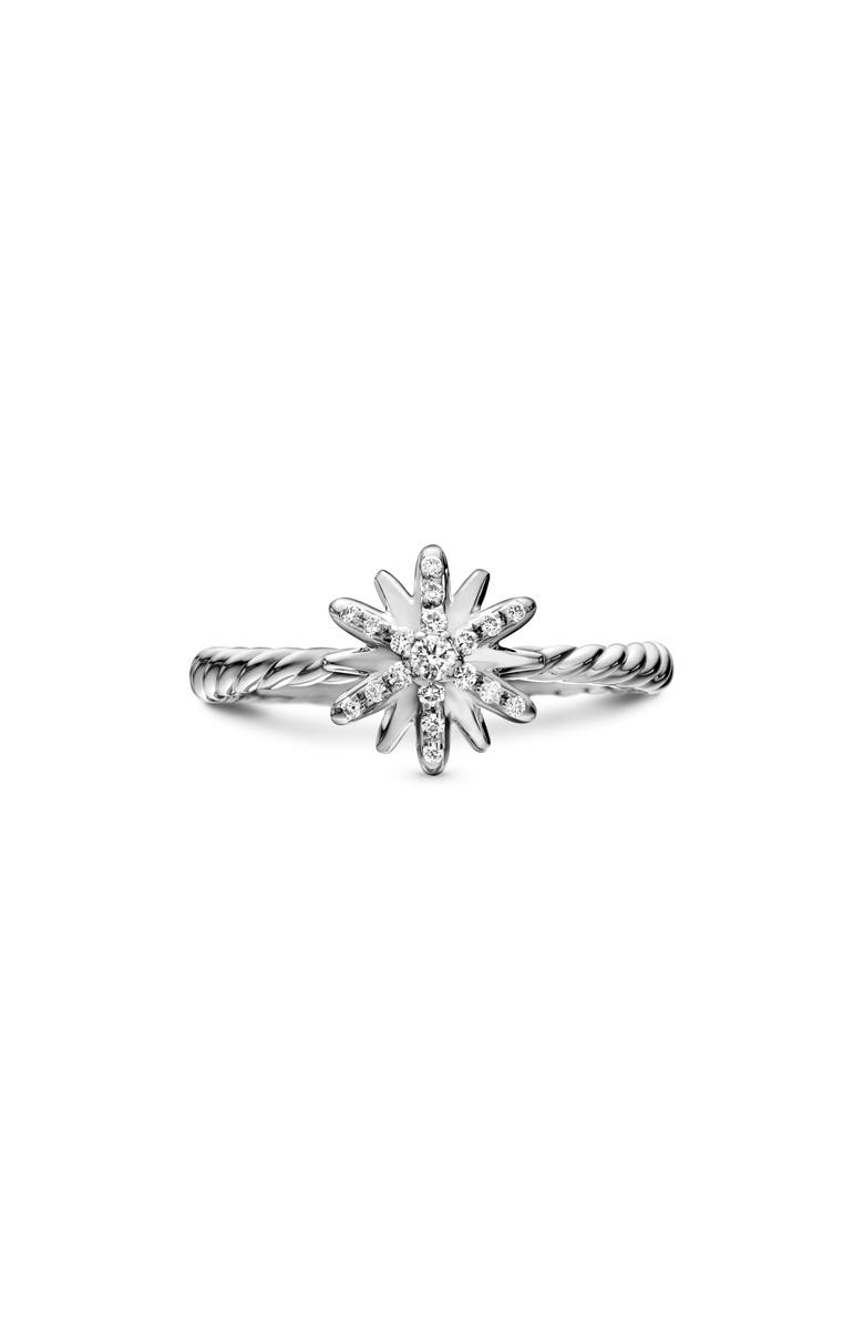 David Yurman Starburst Collection Petite Diamond Ring, 10mm, Main, color, Silver/ Diamond