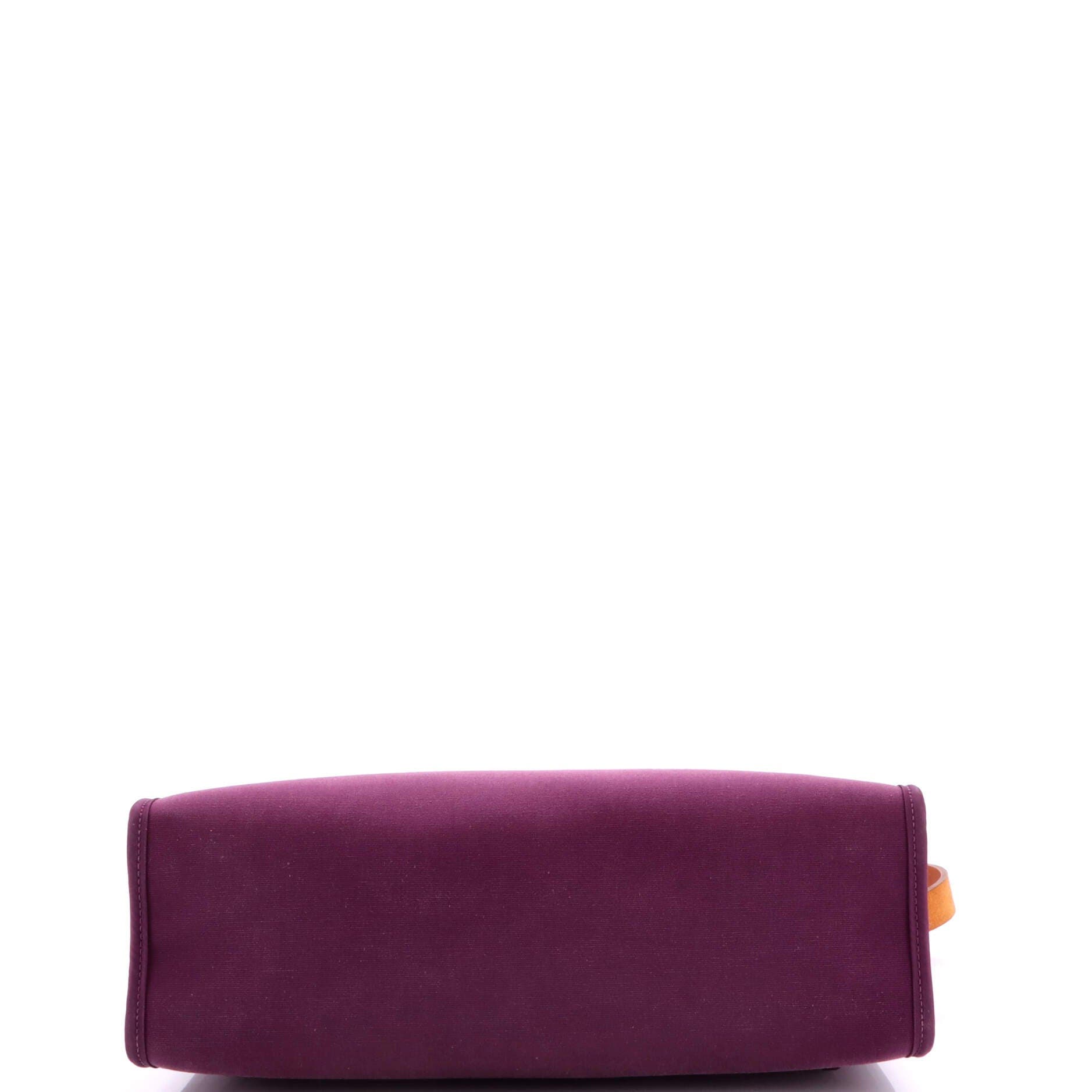 Pre-Owned Hermes Herbag Zip Leather and Toile 31, Alternate, color, Cassis