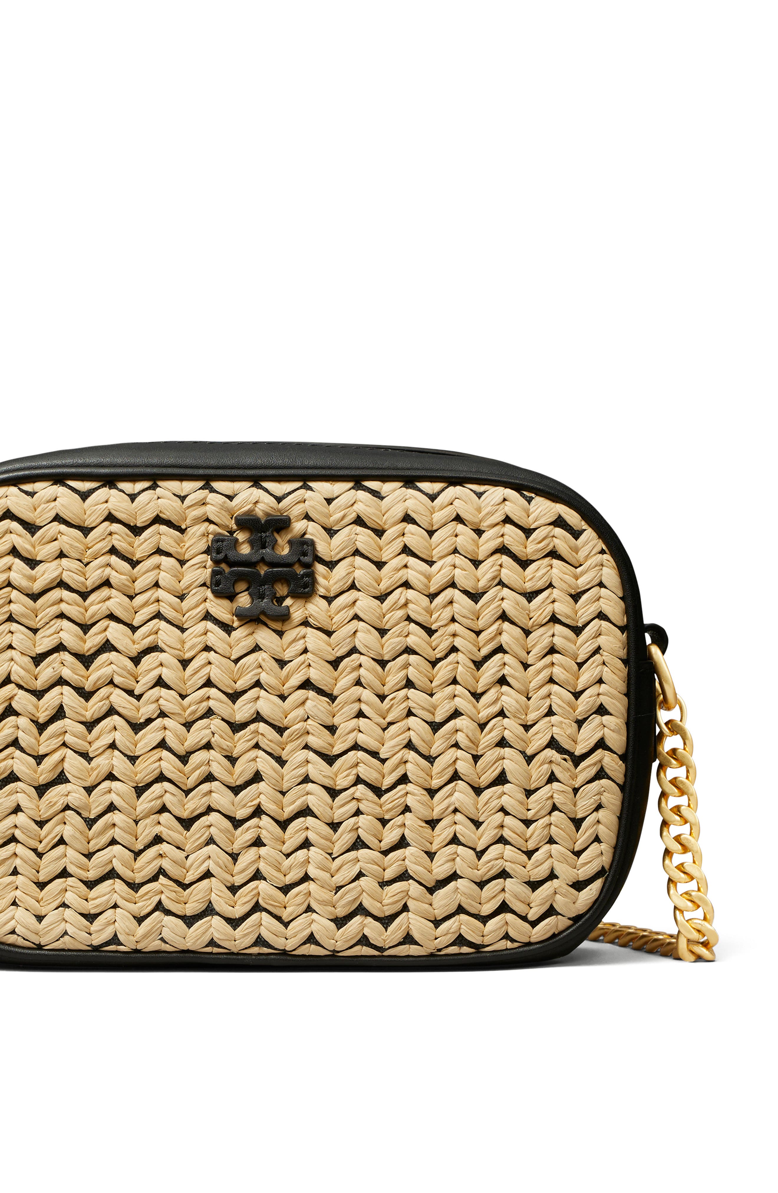 Tory Burch McGraw Raffia Camera Bag, Alternate, color, 