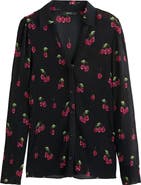 NEXT Cherry Print Plissé Shirt