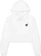 Dalix Black Cat Cropped Fleece Hoodie