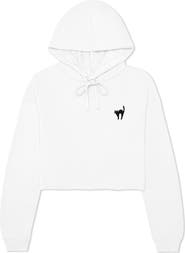 Dalix Black Cat Cropped Fleece Hoodie